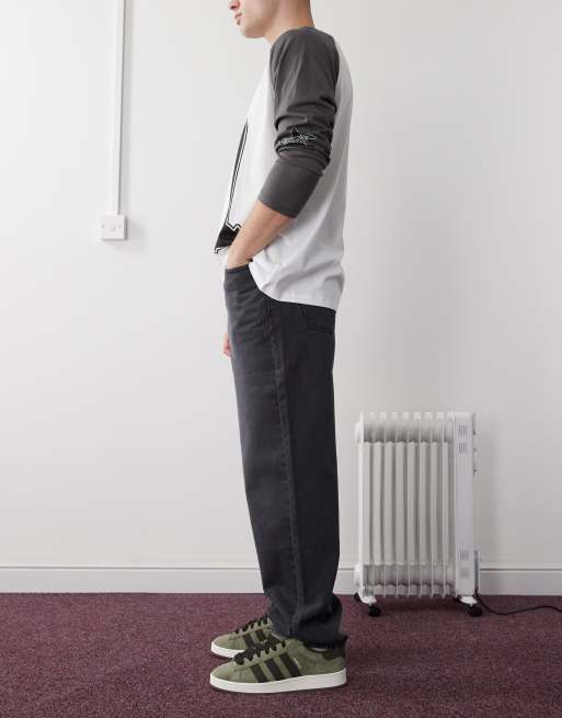 Reclaimed Vintage - Jeans dad fit ampi nero slavato, 3 di 5