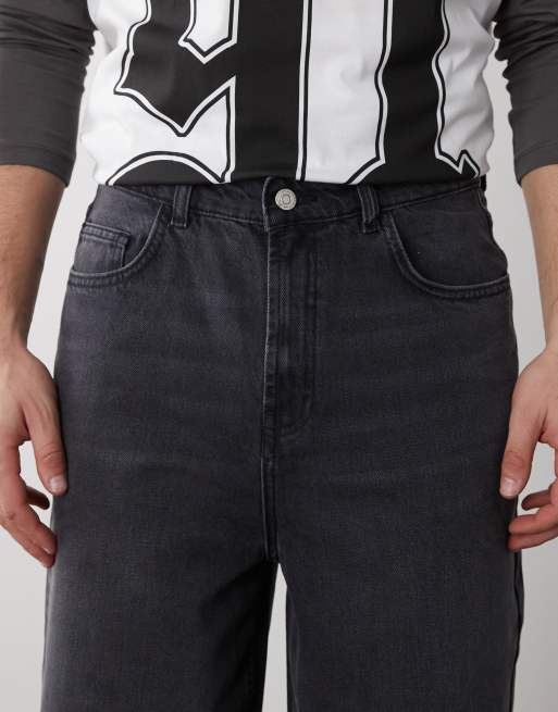 Reclaimed Vintage - Jeans dad fit ampi nero slavato, 5 di 5
