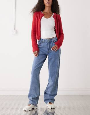 Reclaimed Vintage - Jeans in Mittelblau mit geradem Bein