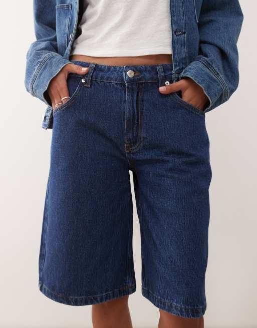 Reclaimed Vintage – Jeans-Jorts in mittelblauer Waschung, 3 von 5