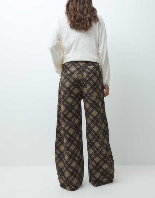 Reclaimed Vintage jeansy baggy we wzór w kratę, 3 z 5