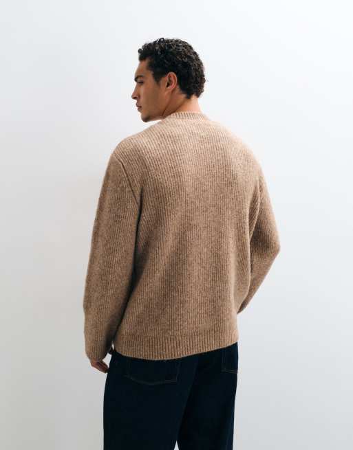 Reclaimed Vintage jersey de punto con lana en piedra, 5 de 5