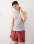 [Reclaimed Vintage] Reclaimed Vintage jersey ribbed singlet in grey marl L Grey Marl