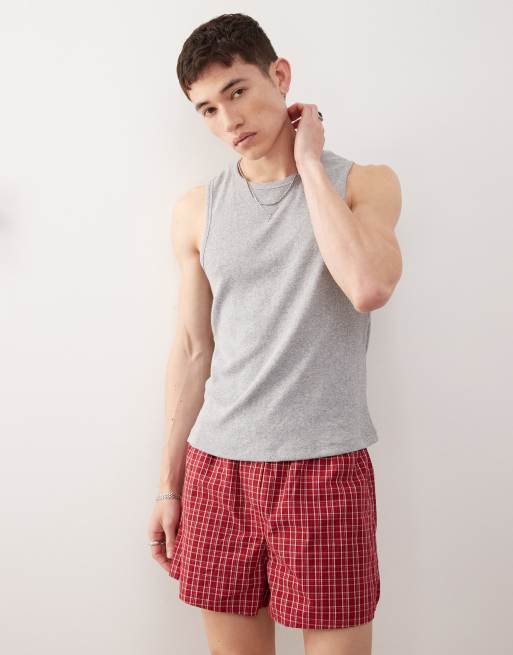 Reclaimed Vintage jersey ribbed tank top in gray heather