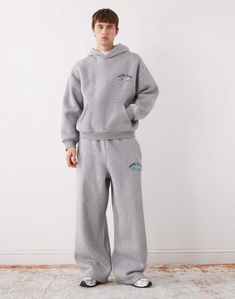 Reclaimed Vintage jogger in grey marl with padel logo