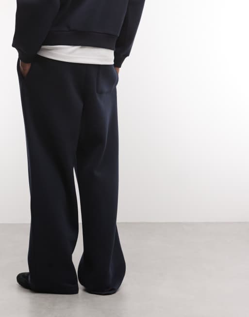 Reclaimed Vintage jogger unisex pesante a gamba larga co-ord blu navy, 4 di 5