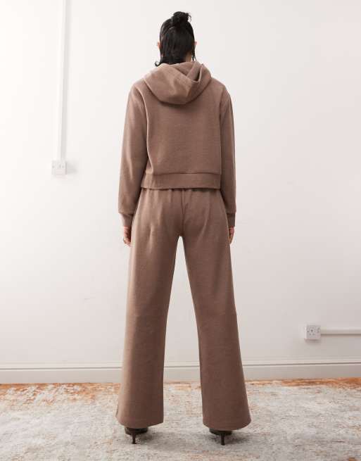 Reclaimed Vintage - Joggers a fondo ampio super comodi marroni in coordinato, 4 di 5