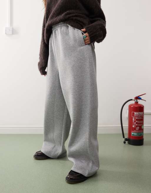 Reclaimed Vintage - Joggingbroek met wijde pijpen in gemêleerd grijs, 3 van 5