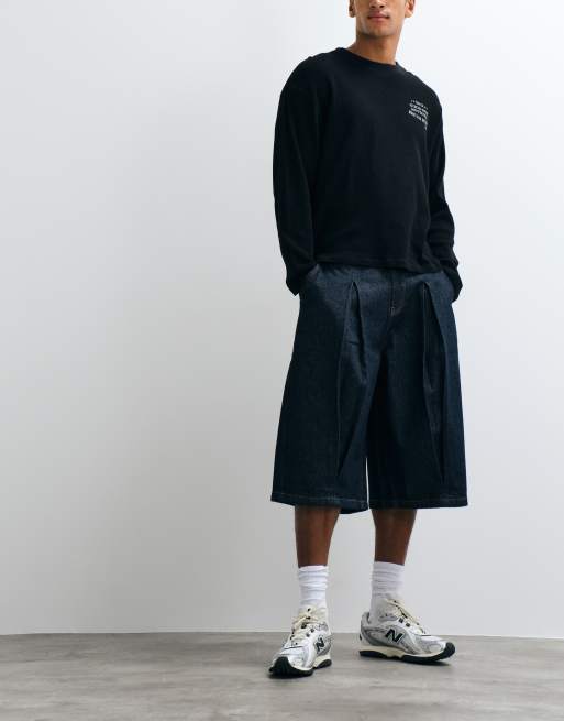 Reclaimed Vintage jort oversize en jean indigo