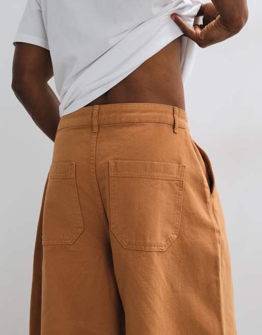Reclaimed Vintage jorts in caramel, 4 of 5