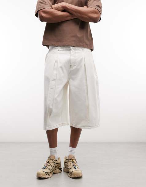 Reclaimed Vintage - Jorts oversize a palloncino in denim bianco ottico - view 1