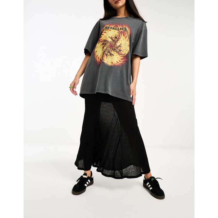 Reclaimed Vintage Jupe longue transparente Noir ASOS