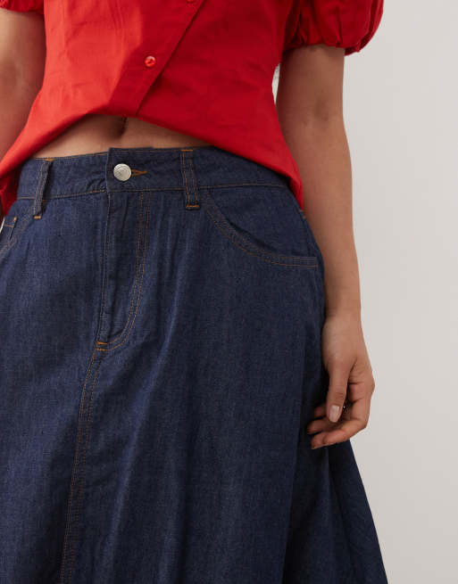 Jupe Asymétrique Marron En Laine Et Coton - Taille 38, Marque Vieille France Vintage, Occasion TB état