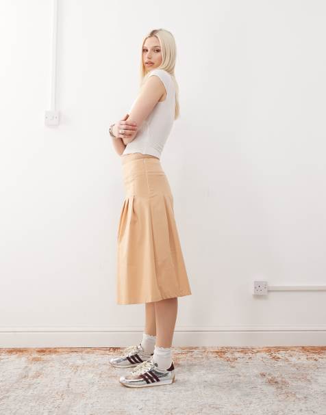 Reclaimed Vintage - Jupe mi-longue style kilt - Jaune - view 1