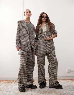 Reclaimed Vintage - Karierte Unisex-Hose mit Oversize-Schnitt-Bunt