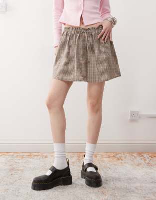 Reclaimed Vintage – Karierter Minirock mit Knopfleiste - view 1