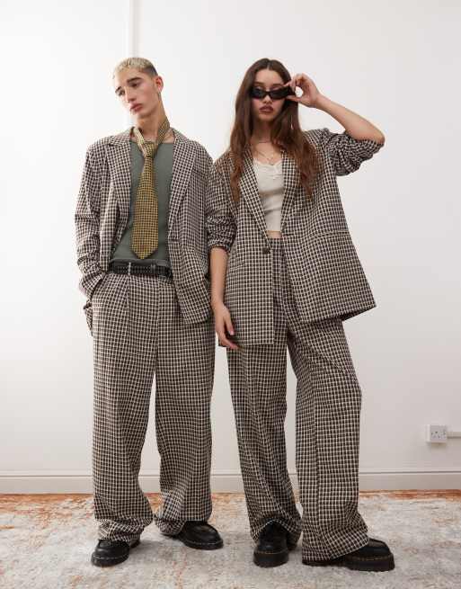Reclaimed Vintage – Karierter Unisex-Anzug mit Oversize-Schnitt