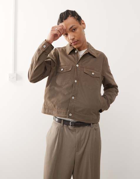 Reclaimed Vintage – Kastige Jeansjacke in verwaschenem Khaki - view 1