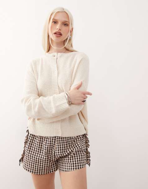 Reclaimed Vintage – Kastige Strickjacke in Cremeweiß - view 1