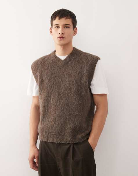 Reclaimed Vintage – Kastiges Tanktop in Braun mit V-Ausschnitt - view 1