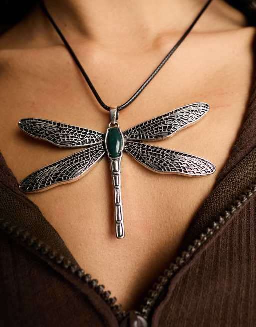 Reclaimed Vintage - Ketting van koord met libelle, 2 van 4