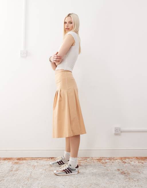 Reclaimed Vintage – Kilt-Midirock in Buttergelb