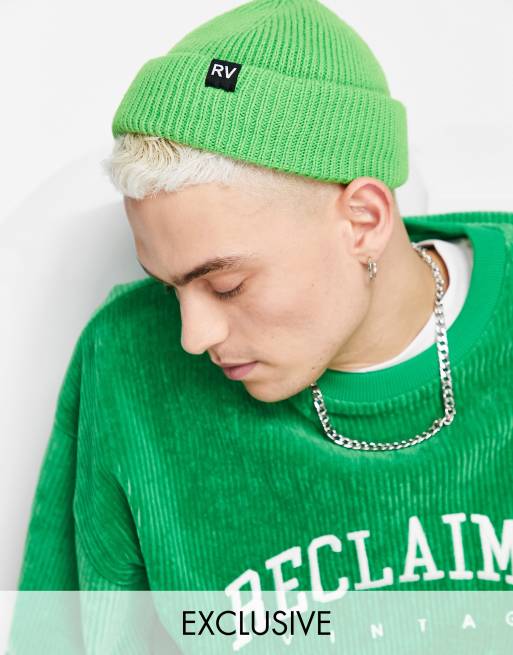 Reclaimed Vintage – Klargrön fiskarmössa i unisex-modell – LGREEN