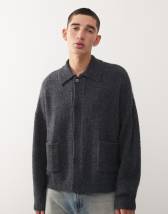 Topman oversized v neck cardigan in brown