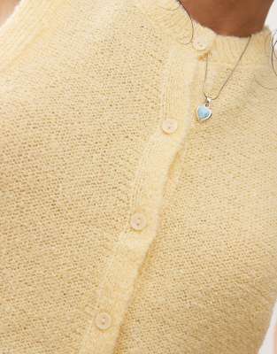 Reclaimed Vintage knit vest in buttermilk yellow