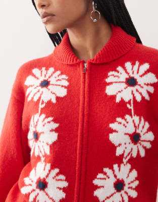 トップス PPFM border gimmick cardigan archive PPFM border gimmick