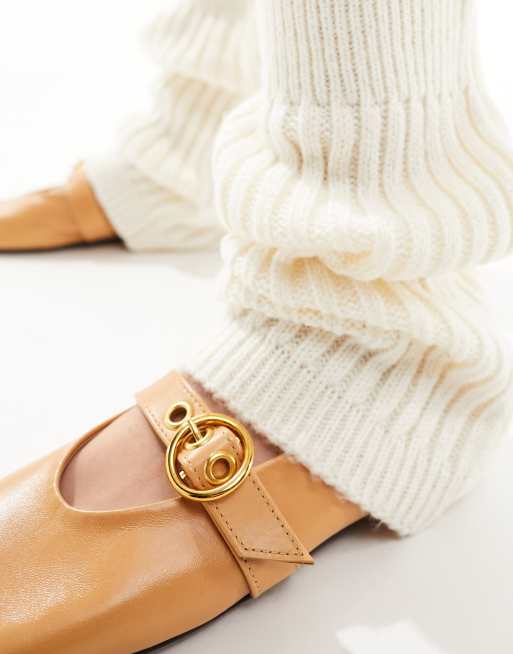 Reclaimed Vintage leg warmer knit in cream