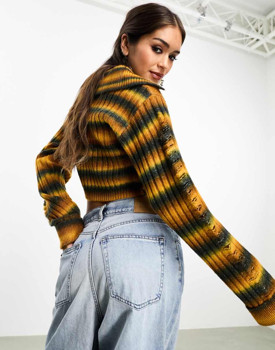 Reclaimed Vintage knitted ombre shrug with distressing 0