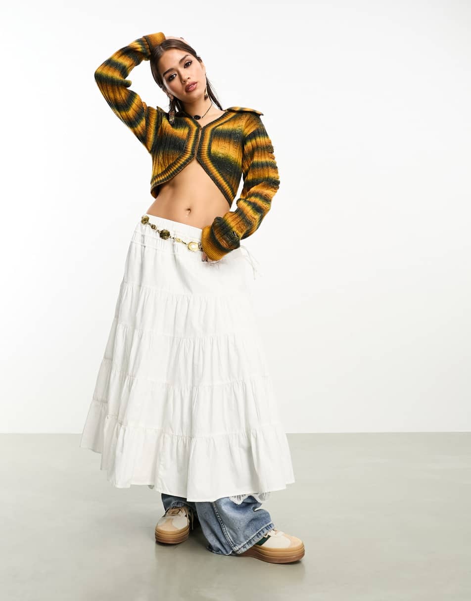 Reclaimed Vintage knitted ombre shrug with distressing 2