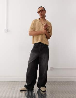 Reclaimed Vintage Knitted Shirt In Neutral