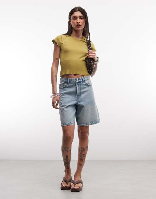 Reclaimed Vintage knitted short sleeve fitted top with polo collar detail, 2 of 4