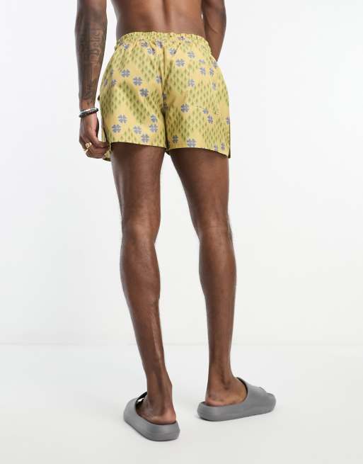 Reclaimed Vintage Korte zwemshort in geometrische bloemenprint