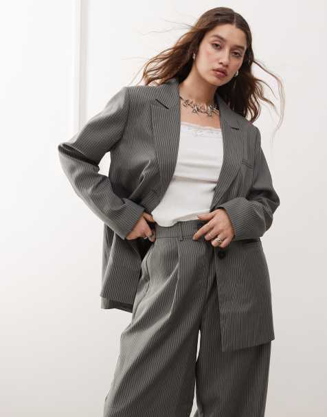 Reclaimed Vintage – Kritstrecksrandig kavaj i oversize - view 1