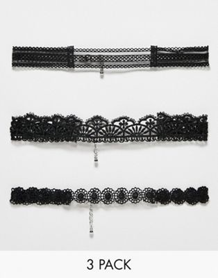 Reclaimed Vintage lace choker pack