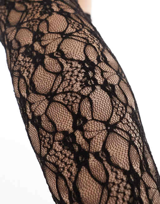 タイツ・ソックス TYPESERVICE Lace Cut Out Socks Black Black Lace Cut-Out Socks | Ningning - Aespa - Fashion Chingu