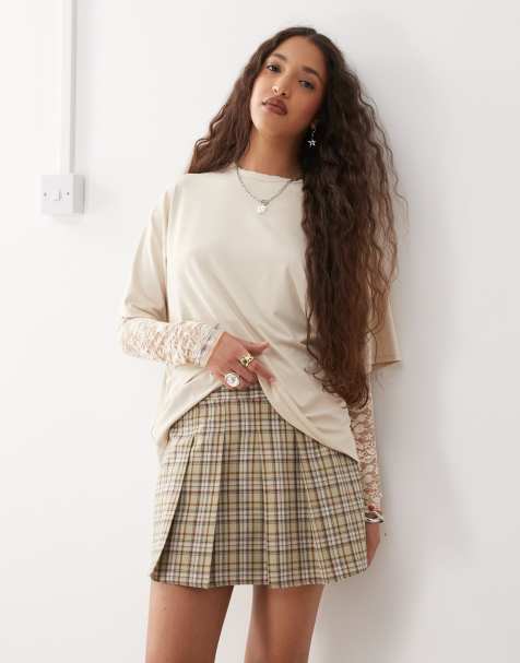 Reclaimed Vintage lace layer t-shirt in buttermilk yellow - view 1