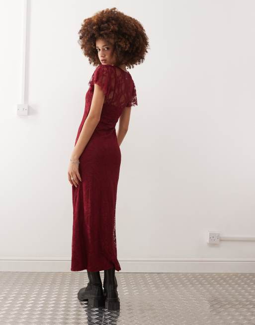 burgundy abaya dress ELARAA LUXE ABAYA