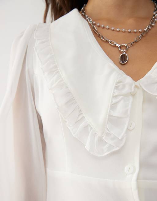 Reclaimed Vintage – Langärmliges Minikleid mit Kragen, 3 von 4