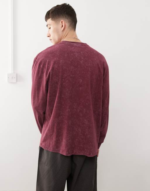 Reclaimed Vintage – Langärmliges T-Shirt in Burgunderrot, 3 von 4