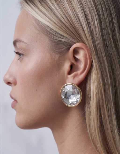 Reclaimed Vintage large crystal pendant earrings, 2 of 4
