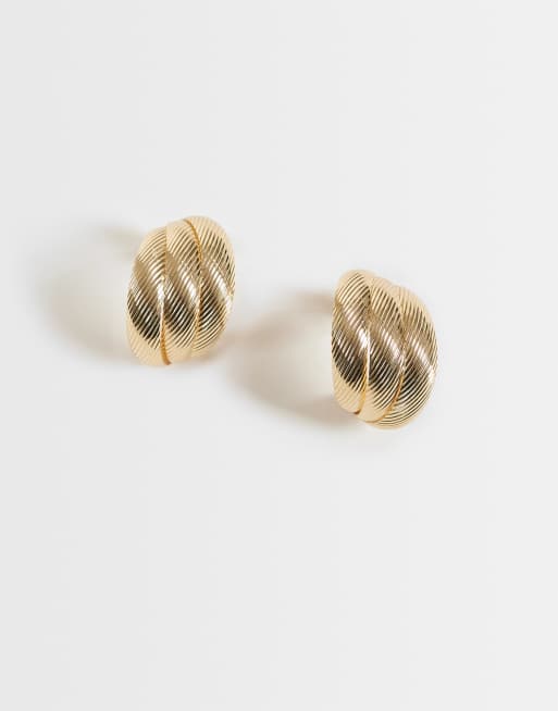 Reclaimed Vintage layered golden hoops earrings, 1 of 3