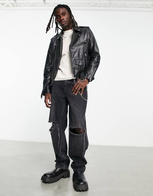 Biker leather top