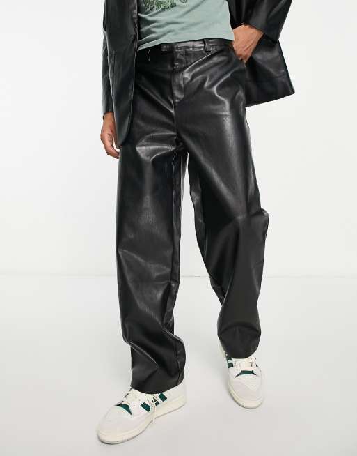 Reclaimed Vintage leather look straight leg pants