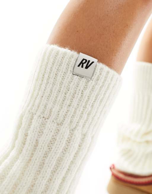 Reclaimed Vintage leg warmer knit in cream , 2 of 4