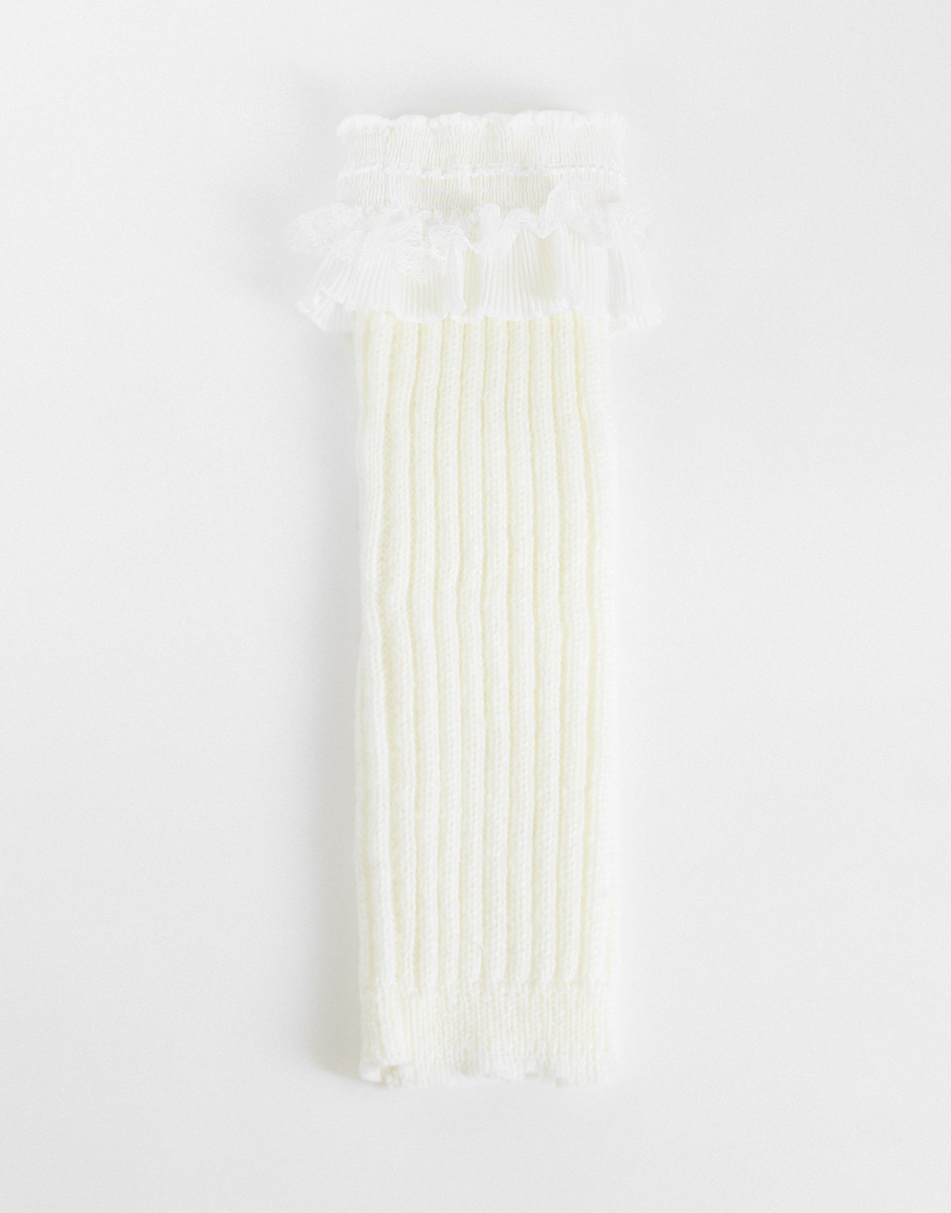 Reclaimed Vintage legwarmers with lace in cream, 1 of 3