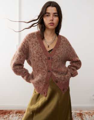 Reclaimed Vintage leopard print cardigan-Multi